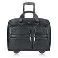 Solo Black Leather Rolling 15-inch Laptop Case