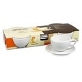 Konitz Coffee Bar 'Cappuccino' 6-oz White Cups and Saucers (Set of 4)