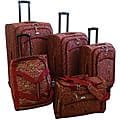 American Flyer Budapest Metallic Red 5-piece Spinner Luggage Set