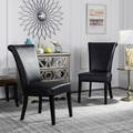 Safavieh En Vogue Dining Madison Black Leather Dining Chairs (Set of 2)