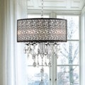 Indoor 4-light Chrome/ Crystal/ Metal Bubble Shade Chandelier