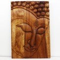 Handmade Monkey Pod Wood 20x30-inch Walnut Oil Ushnisha Buddha Panel (Thailand)