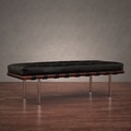 Andalucia Black Leather Bench