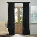 Exclusive Fabrics Signature Warm Black Velvet Blackout Curtain Panel