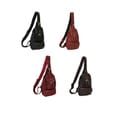 Amerileather Grylls Petite Cowhide Leather Multi-pocket Sling Backpack