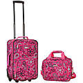 Rockland Deluxe Pink Bandana 2-piece Lightweight Expandable Carry-on Luggage Set