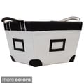 Small Decorative Canvas Storage Basket with At-a-glance Label Holders