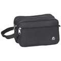 Everest 9.5-inch Black Dual Compartment Toiletry Bag