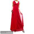 Evanese Women's Elegant Long Red Ribbon Dress
