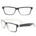 Unisex Black/White Plastic Clear-lens Rectangle Fashion Sunglasses