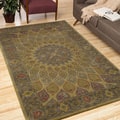 Hand-tufted Wool Gold Traditional Oriental Gombad Rug