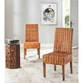 Safavieh Rural Woven Dining St. Thomas Indoor Wicker Honey Dining Chairs (Set of 2)