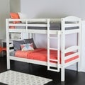 Twin Over Twin Solid Wood White Bunk Bed