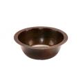 Premier Copper Products Round Hammered Copper Bar Sink with 2-inch Drain