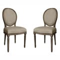 nuLOOM Casual Living Vintage French Round Back Upholstered Linen Dining Chairs (Set of 2)