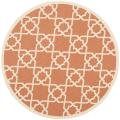 Safavieh Courtyard Geometric Trellis Terracotta/ Beige Indoor/ Outdoor Rug (5'3 Round)