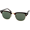 Ray-Ban Clubmaster RB 3016 Unisex Tortoise Frame Green Classic Lens Sunglasses