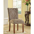 HomePop Elegant Blue and Brown Damask Parson Chairs (Set of 2)