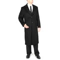 Pronto Moda Men's 'Harvard' Black Wool-cashmere Full-length Coat