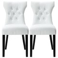 Modway Silhouette Modern White Dining Chairs (Set of 2)