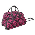 World Traveler Designer Prints Fleur-De-Lis 21-inch Carry-on Rolling Upright Duffel Bag