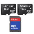 Sandisk 16GB MicroSD Memory Card with SD Adapter (Pack of 2)