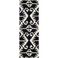 Safavieh Hand-made Wyndham Black/ Ivory Wool Rug (2'3 x 7')