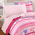 Dream Factory Butterfly Dots Pink 7-piece Bed in a Bag with Sheet Set