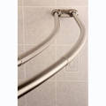 Curved Adjustable Double Shower Satin Nickel Curtain Rod