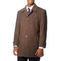 Pronto Moda Europa Men's 'Rodeo' Light Brown Herringbone Cashmere Blend Top Coat