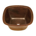 Square 14-inch Hand Hammered Copper Bathroom Sink