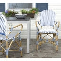 Safavieh Rural Woven Dining Hooper Blue/ White Indoor Outdoor Arm Chairs (Set of 2)