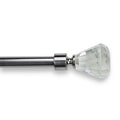 Arlo Blinds Adjustable Brushed Nickel Drapery Rod Set with Diamond Prism Clear Glass Finial