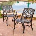 Sarasota Cast Aluminum Bronze Outdoor Chair (Set of 2) by Christopher Knight Home