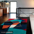Hand-tufted Abstract Geometric Contemporary Area Rug (5' x 8')