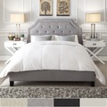 Grace Grey Linen Button Tufted Arched Bridge Upholstered Bed by iNSPIRE Q Bold