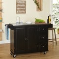 Simple Living Aspen Black Three-drawer Stainless Steel Top Kitchen Cart