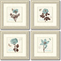 Framed Art Print 'Touch of Blue - set of 4' by Katie Pertiet 23 x 23-inch Each