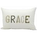 kathy ireland Grace White Throw Pillow (12-inch x 18-inch) by Nourison