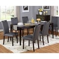 Simple Living Tilo Grey Faux Leather and Wengewood 7-piece Dining Set