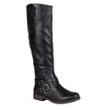 Journee Collection Women's 'April' Ankle Buckle Knee-high Riding Boot
