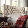 Naples Wingback Button Tufted Linen Fabric Full Size Headboard by iNSPIRE Q Artisan