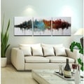 Hand-painted 'High Above the Valley' 3-piece Gallery-wrapped Art Set