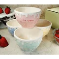 D'Lusso Designs Four Piece Multi Color Ceramic Ice Cream Bowls Set