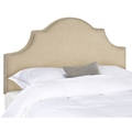 Safavieh Hallmar Hemp Linen Upholstered Arched Headboard - Silver Nailhead (King)