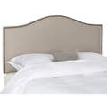 Safavieh Connie Taupe Camelback Upholstered Headboard - Silver Nailhead (King)