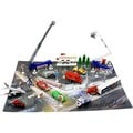Die Cast City Race Vehicle and Town Set with 50 Unique Automobile and Scenic Pieces along with Mat by Dimple