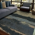 Carolina Weavers Comfy and Cozy Grand Comfort Collection Curry Blue Shag Area Rug (7'10 x 10'10)
