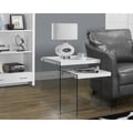 Glossy White Tempered Glass 2-piece Nesting Table Set