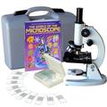 AmScope 40x-1000x Student Metal Compound Microscope with ABS Case and 25-piece Specimens and Book